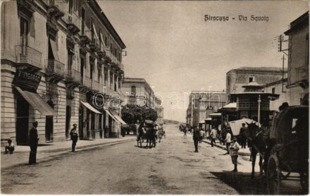 Siracusa, Syracuse; Via Savoia / street, shops