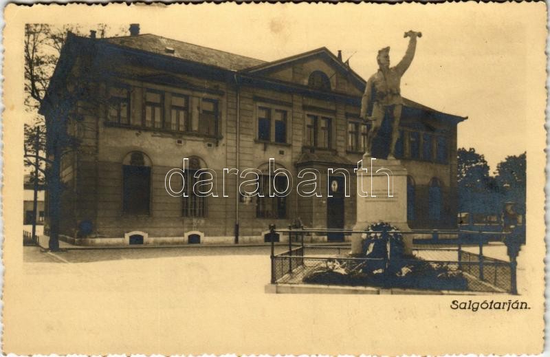 1933 Salgótarján, Magyar kir. posta és távirda, Hősök szobra. Friedler Samu kiadása, Weinstock E. Nr. 1487. (EK)