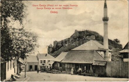 Doboj, Gornja Carsija sa novom Dzamijom / square at the new mosque