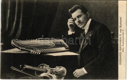 Richard Grünwald aus Budapest / Grünwald Richárd, citeraművész és komponista / Hungarian zither artist and composer (r)