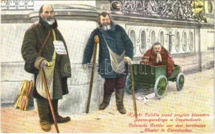Czestochowa, Kaleki Polskie przed progiem klasztoru Jasno.-gorskiego / Polnische Bettler vor dem berühmten Kloster in Czenstochau / Polish beggars in front of the monastery (EK)