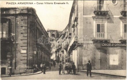 Piazza Armerina, Corso Vittorio Emanuele II, Circolo Operaio, Cinema Tripoli / street view, workers' club, cinema