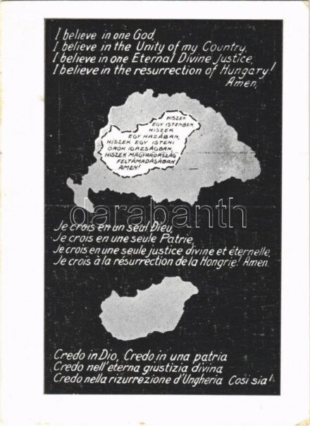 Hiszekegy. A Magyar Nemzeti Szövetség kiadása / Hungarian irredenta propaganda, credo, Trianon (EK)