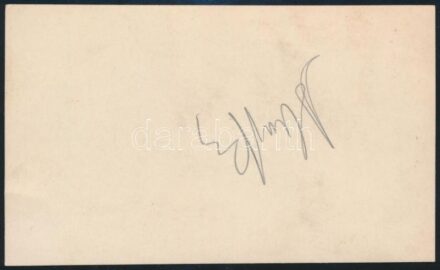 Abonyi Géza (1894-1949) színész aláírása az őt ábrázoló kép hátoldalán