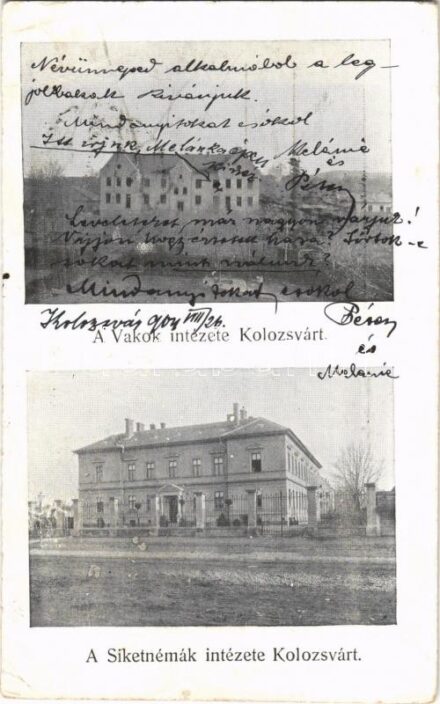 1904 Kolozsvár, Cluj; Vakok és Siketnémák Intézete / Institutes of the Blind and Deafblind