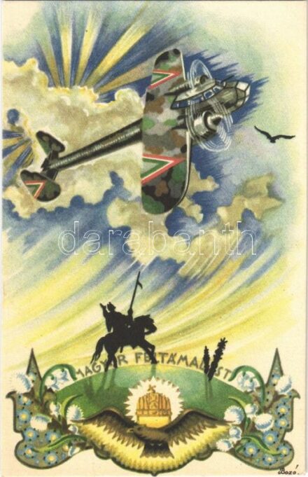 Magyar Feltámadást! / Hungarian irredenta propaganda with military aircraft s: Bozó