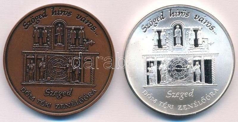 Fritz Mihály (1947-) 1998. 'Dankó Pista Emlékéért Alapítvány' Br és peremen jelzett Ag emlékérem pár eredeti tokban, tanúsítvánnyal (36g/0.925/42,5mm) T:1,PP kis patina - Image 2