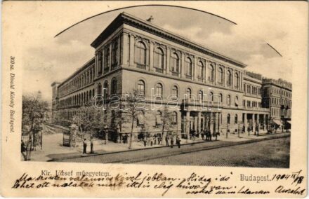 1904 Budapest VIII. Múzeum körút, Kir. József műegyetem (Eötvös Lóránt Tudományegyetem). Divald Károly 300. (EK)