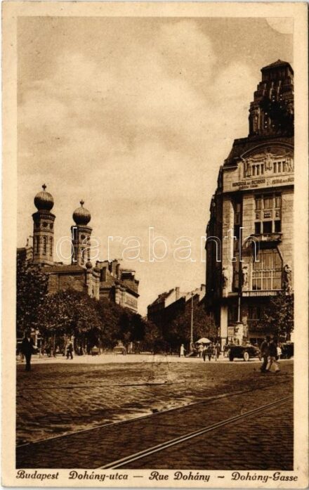 Budapest VII. Dohány utcai zsinagóga, automobil, Hungária Biztosító részvénytársaság