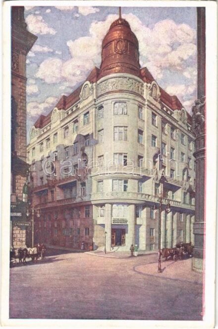 1916 Budapest V. A Magyar Királyi Folyam- és Tengerhajózási Részvénytársaság igazgatósági palotája, Pilsner sörcsarnok. Művészlevelezőlap M.F.T.R. 6314-9. / Directorial palace of the Royal Hungarian River and Sea Shipping Company