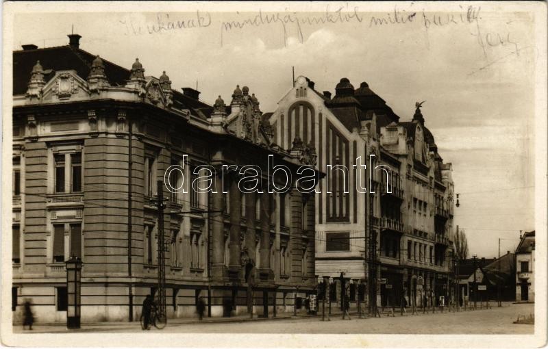 1933 Nyíregyháza, Széchenyi út, Kiss János üzlete, kerékpár. Fábián Pál kiadása