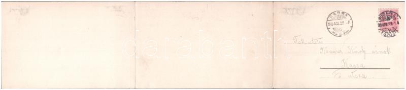 1898 (Vorläufer) Budapest I. Buda, Krisztinaváros, Lánchíd. Három részes kinyitható panorámalap / 3-tiled folding panoramacard - Image 2