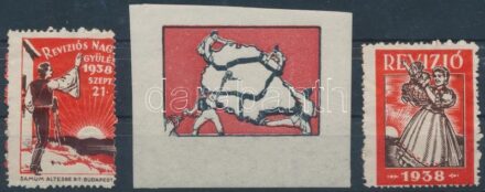 1938 3 különféle Revíziós irredenta levélzáró / 3 different irredenta labels