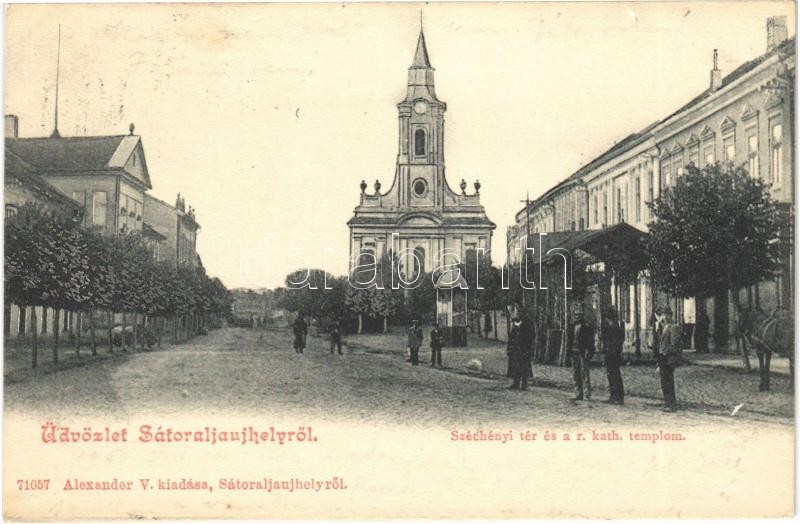 1903 Sátoraljaújhely, Széchenyi tér, Római katolikus templom. Alexander V. kiadása