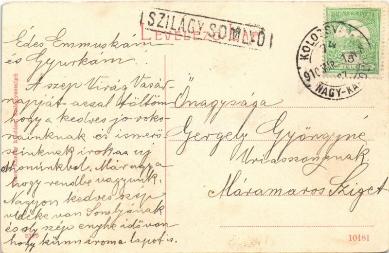 1910 Szilágysomlyó, Simleu Silvaniei; Római katolikus főgimnázium, Vass Antal üzlete. W.L. (?) Veres Károly kiadása 2309. / grammar school, shop (EK) - Image 2