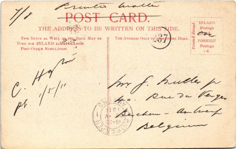1911 Johannesburg, Corner of Joubert and Pritchard Streets, Stuttaford & Co., D.W. Sims, The Anglo Austrian Boot, shops. TCV card - Image 2