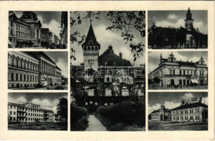 Beregszász, Beregovo, Berehove; mozaiklap / multi-view postcard