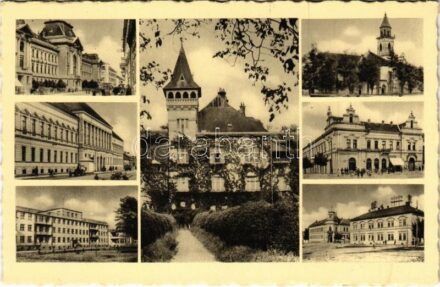 Beregszász, Beregovo, Berehove; mozaiklap / multi-view postcard