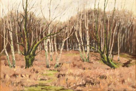 A Grasemann jelzéssel: Tisztás. Olaj, farost. Fa keretben. 34x48 cm.