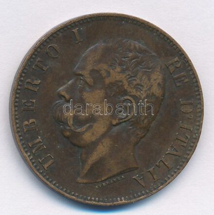 Olaszország 1893B/I 10c Cu 'I. Umberto' T:2- Italy 1893B/I 10 Centesimi Cu 'Umberto I' C:VF Krause KM#27.1