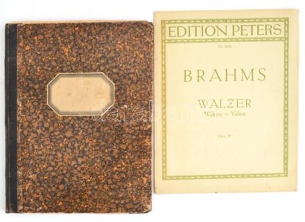 2 db kotta: Brahms, Walzer, Opus 39, Edition Peters, 19p. kiadói papírkötés + DóFelix Mendelssohn Bartholdy's Sämmtliche Werke. Lieder ohne Worte für pianoforte solo. 145p. Félvászon kötéssel, kijáró és foltos lapokkal.