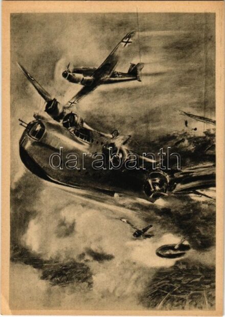 Eing Flugboot vom Muster Short 'Sunderland' wird nach zähem Kampf abgeschossen. Der Adler die grosse Luftwafen Illustrierte / German aircraft s: R. Hess (EK)