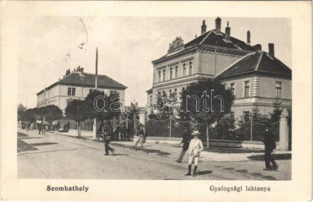 1914 Szombathely, Gyalogsági laktanya + 'GRAZ-GYŐR 302' mozgóposta