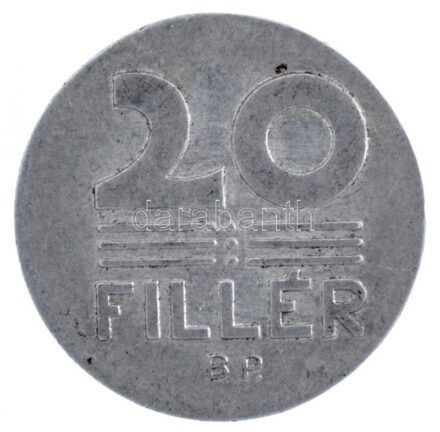 1975. 20f Al technológiai hibás veret (10 Filléres lapkára készült veret? Súlya 0,68g) T:2 Adamo F4.2