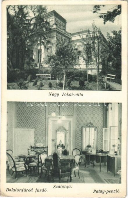 Balatonfüred, Nagy Jókai villa, Patay penzió, szalon, belső (EK)