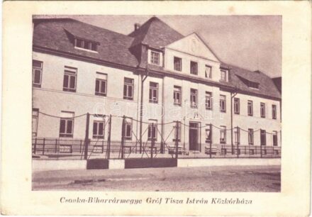 Berettyóújfalu, Csonka-Bihar vármegye Gróf Tisza István közkórháza + P.U. LEVÉLSZEKRÉNYBŐL + bérmentesítve (EK)