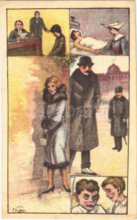 Rendőri Gyermekbíróság Segélyalap propagandalapja / Hungarian police charity propaganda card against juvenile delinquency s: Tábor (EK)