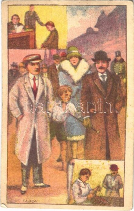Rendőri Gyermekbíróság Segélyalap propagandalapja / Hungarian police charity propaganda card against juvenile delinquency s: Tábor (EK)