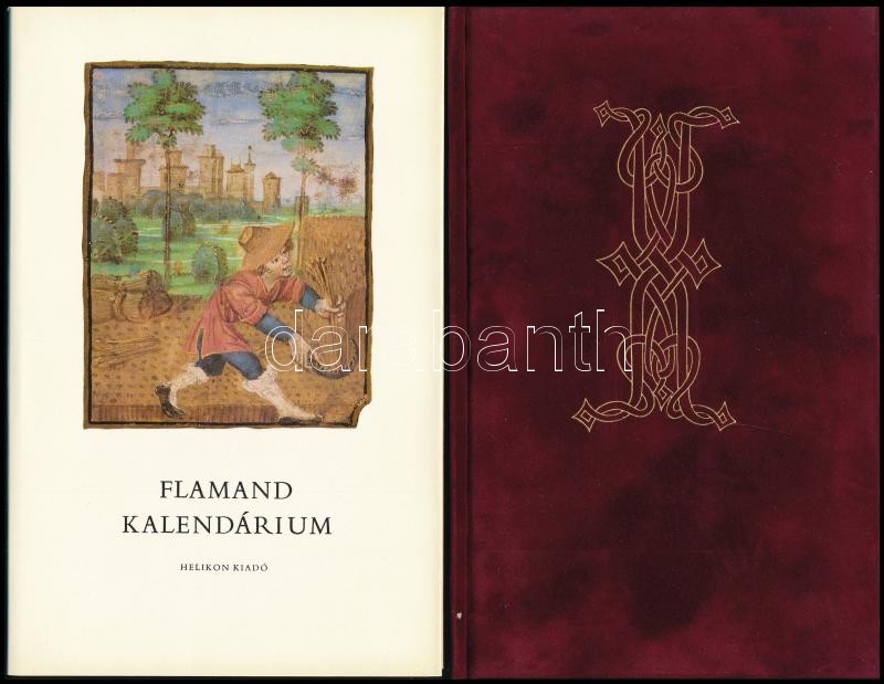Flamand kalendárium. Soltész Zoltánné: Flamand kalendárium c. kísérőtanulmányával. Bp., 1983, Helikon. Hasonmás kiadás. Kiadói aranyozott velúr-, és kiadói papírkötésben, kiadói kartontokban, jó állapotban. - Image 2
