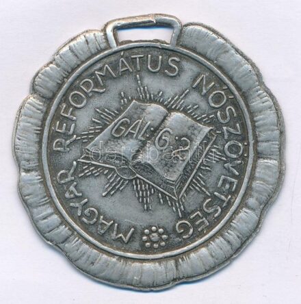 ~1950. 'Magyar Református Nőszövetség' kétoldalas Al medál (51mm) T:2