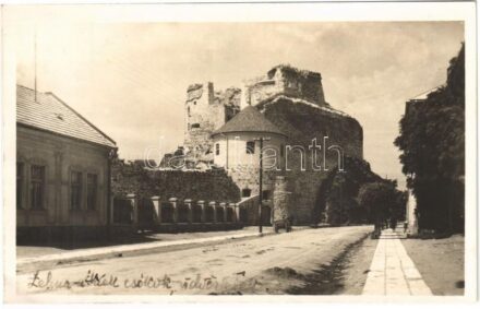 1936 Léva, Levice; utca, várrom / Levicky hrad / street view, castle ruins (EK)