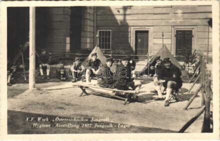 V.F. Werk Österreichisches Jungvolk, Hygiene Ausstellung 1937 Jungvolk Lager / Osztrák Állami ifjúsági szervezet 1936-38 között / Austrian youth organisation