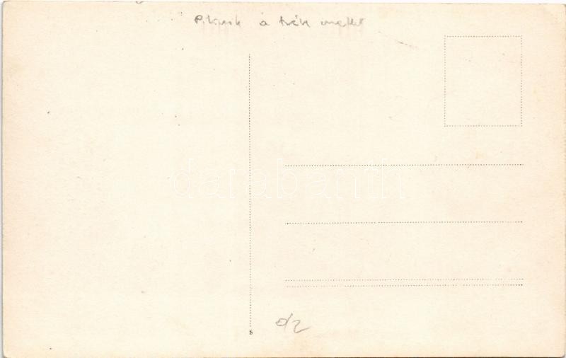 Első világháborús osztrák-magyar katonák piknikeznek a trén mellett / WWI K.u.k. military, soldiers having a picnic. photo - Image 2