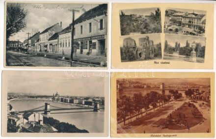 4 db VEGYES magyar város képeslap / 4 mixed Hungarian town-view postcards