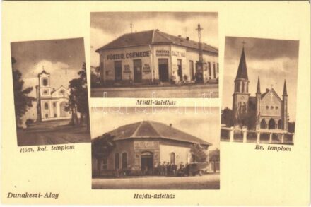 Dunakeszi-Alag, Római katolikus és evangélikus templom, Mittli és Hajdú üzletház
