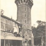 1925 Wien, Vienna, Bécs XIX. Kahlenberg, Stefanie Warte, Carl Pretscher Photograph / look out tower, street, shops