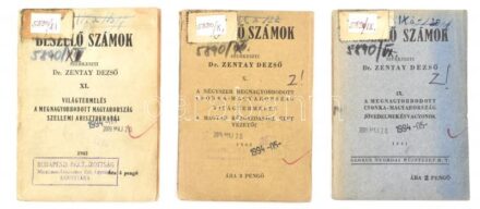 dr. Zentay Dezső: Beszélő számok 9-11. kötetek. Bp., 1941. Globus.