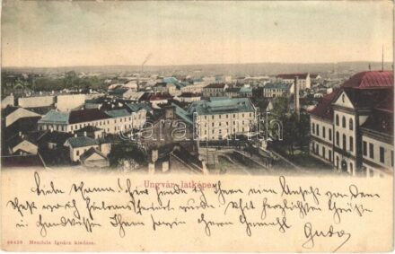 1906 Ungvár, Uzshorod, Uzhhorod, Uzhorod; látkép, vármegyeháza, zsinagóga. Mandula Ignác kiadása / general view, county hall, synagogue (EK)