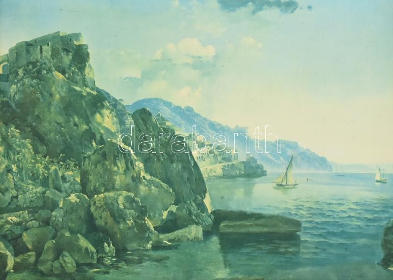 Dekoratív, nagyméretű fa képkeret nyomattal, belső méret: 58,5x79,5 cm - Image 2