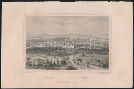 cca 1850 Ludwig Rohbock (1820-1883): Aszód, acélmetszet, jelzett a metszeten. Foltos / Steel engraving, 14×18,5 cm