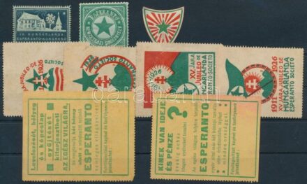 9 db eszperantó irredenta levélzáró / 9 piece of labels