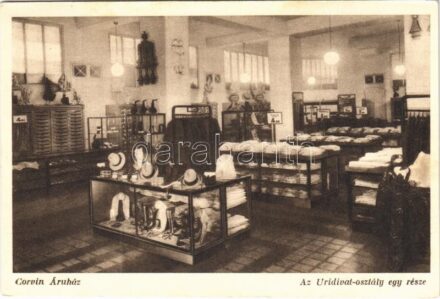 Budapest VIII. Corvin áruház, Úri divat osztály egy része, belső