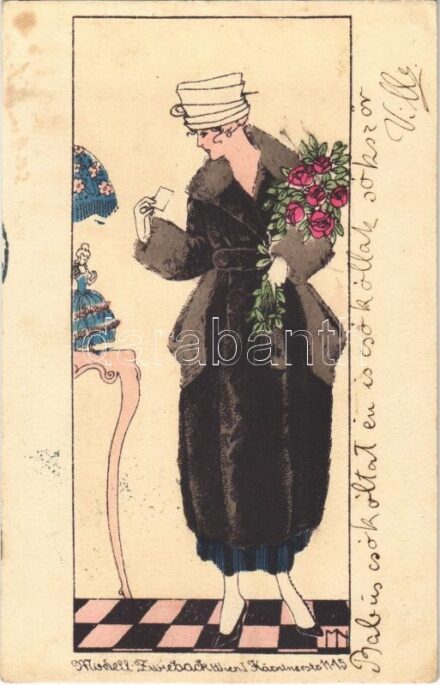 1918 Modell Zwieback. Wien, Kärtnerstrasse 11-15. / Austrian fashion store advertisement s: M.N. (fl)