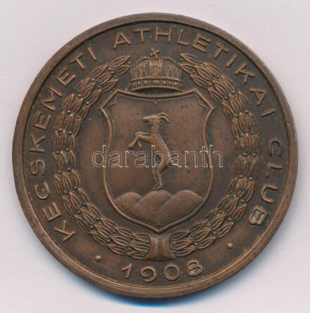 1940. 'Kecskeméti Athletikai Club - 1908 / 1940. XII. 4.' Br díjérem (47mm) T:2