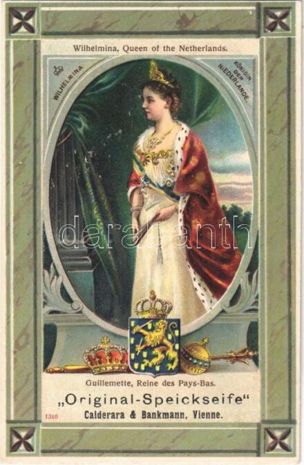 Wilhelmina, Queen of the Netherlands. 'Original Speickseife' Calderara & Bankmann, Vienne. Art Nouveau, litho