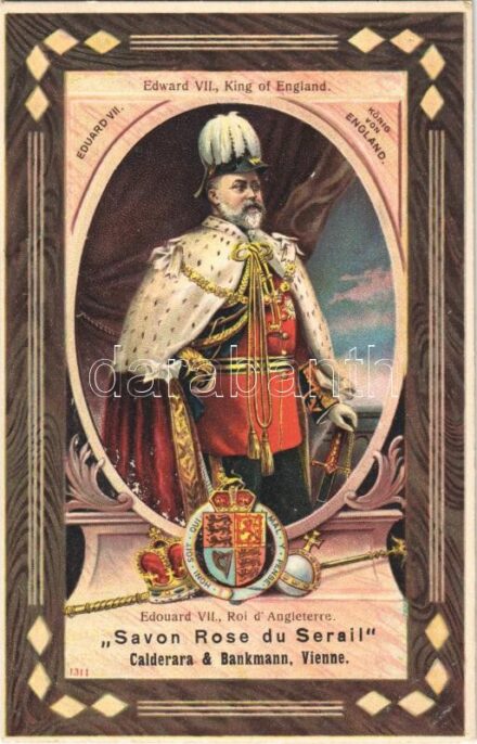 Edward VII, King of England. 'Savon Rose du Serail' Calderara & Bankmann, Vienne. Art Nouveau, litho